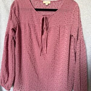 LOFT Women's Mauve Textured Blouse